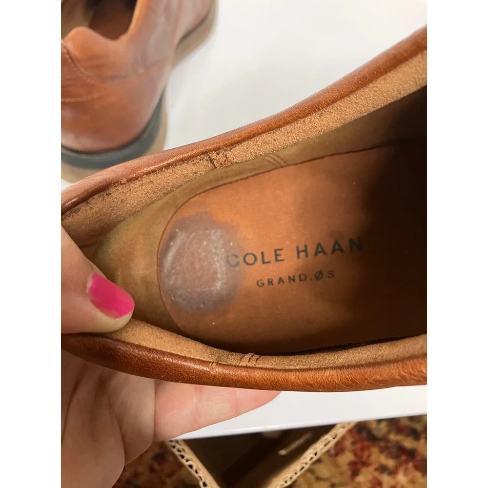 Cole Haan Grand.OS Oxfords Mens 12M Brown Good C26529 Leather Lace Up Shoes